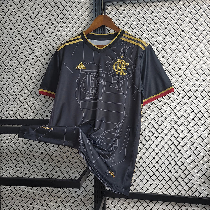 Camisa flamengo 2022/23 Edição "Tri Libertadores" Torcedor masculina - preta/dourada