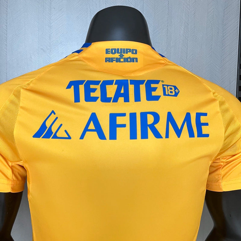 Camisa Tigres Home I 2024/25 Adidas Jogador Masculina Amarela, uniforme de jogador, escudo bordado, tecido Climalite, performance e conforto para treinos e partidas"