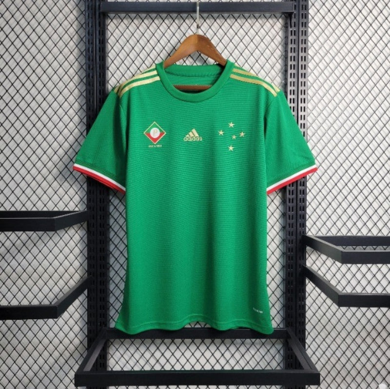 Camisa Cruzeiro Third III 2021/22 Adidas Torcedor Masculina, uniforme oficial verde com escudo do Cruzeiro, disponível nos tamanhos P ao XGG, ideal para torcedores e colecionadores."