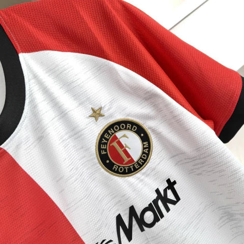 Camisa Feyenoord Home I 2024/25 Castore Torcedor Masculina - Branca e Vermelha