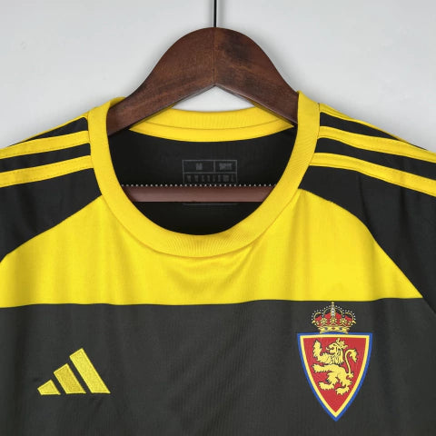 Camisa Real Zaragoza Away II 2023/24 Adidas Torcedor Masculina - Preta e Amarela