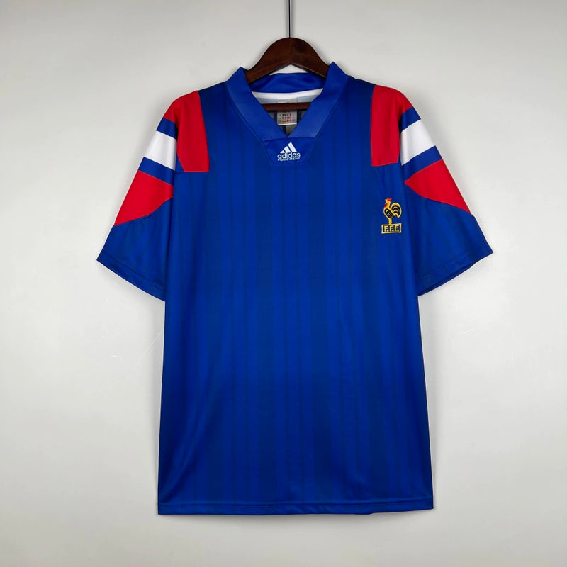 Camisa França Retrô 1992 Home Torcedor Masculina - Azul