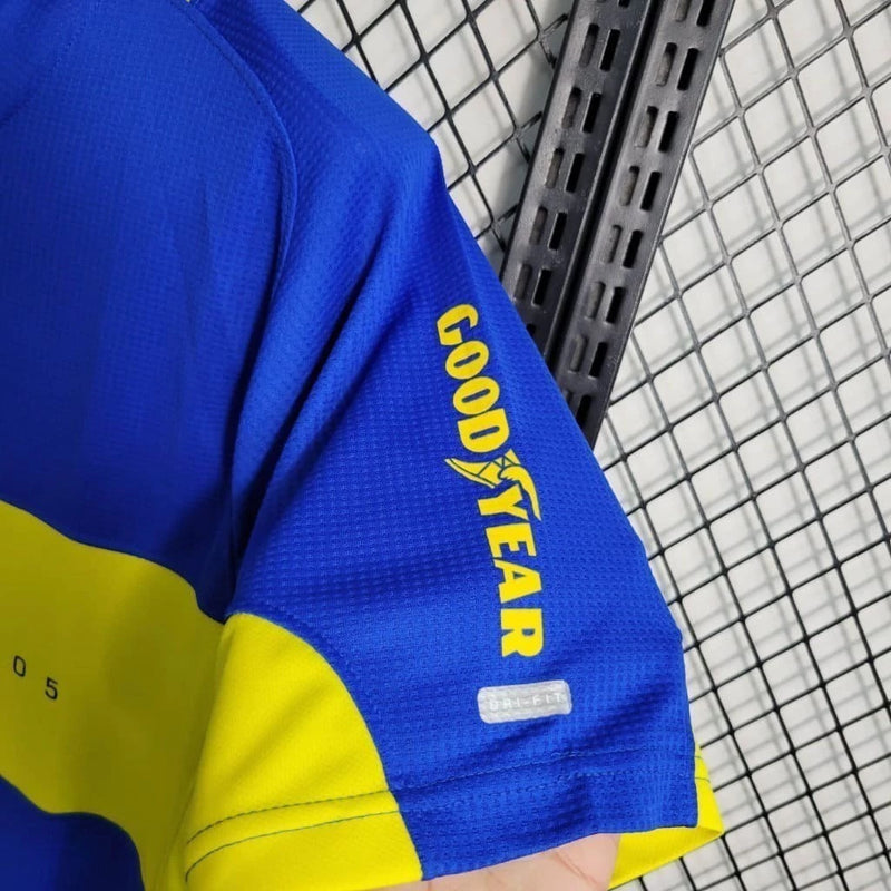 "Camisa Boca Juniors Edição Centenário 2005 Nike Retrô Masculina azul e amarela com escudo bordado e design clássico histórico"

