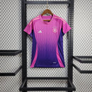Camisa Alemanha Away II 2024/25 Adidas Feminina branca com detalhes em preto e vermelho, corte feminino ajustado, tecido leve e respirável – ideal para torcer, treinar e uso casual.