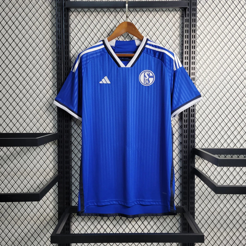 Camisa Schalke 04 Home I 2023/24 Adidas Torcedor Masculina - Azul