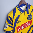 Camisa Tigres Home I 1996/97 Retrô Masculina Amarela, uniforme clássico retrô mexicano, escudo histórico, edição colecionador, Waze Mix"
