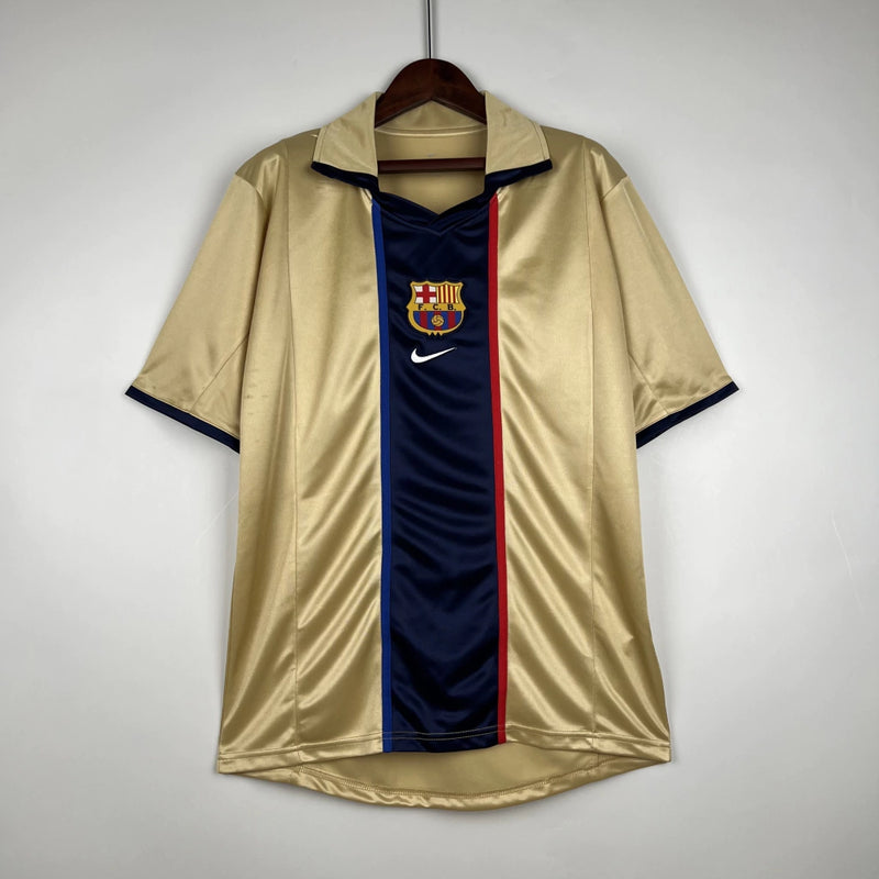 Camisa Barcelona Away II 2002/03 Nike Retrô Masculina - Dourada