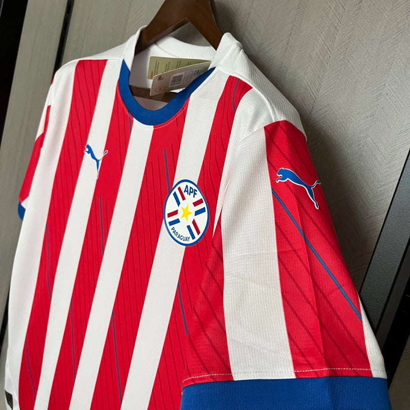 Camisa Paraguai I 2024/25 Torcedor Puma - Branca e Vermelha