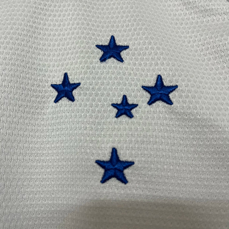 Kit Infantil Cruzeiro Away 2024/25 Branco Adidas - Camisa, shorts e meias oficiais para crianças de 3-4 a 12-13 anos
