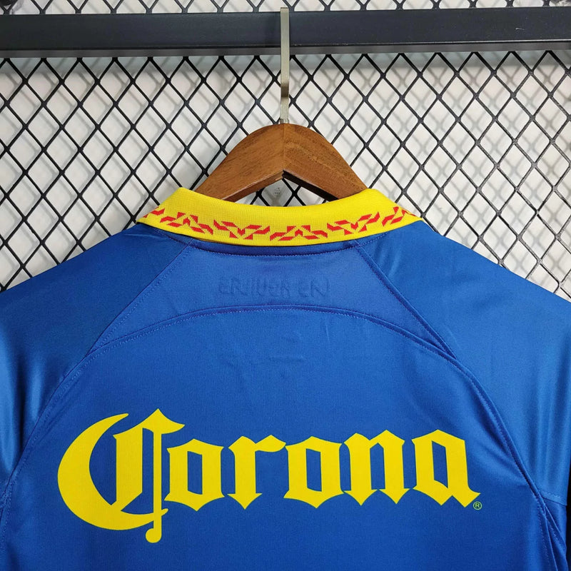 Camisa Club América Away II 2023/24 Torcedor Masculina Azul Nike, uniforme alternativo confortável e estiloso, futebol mexicano, manto das Águias"