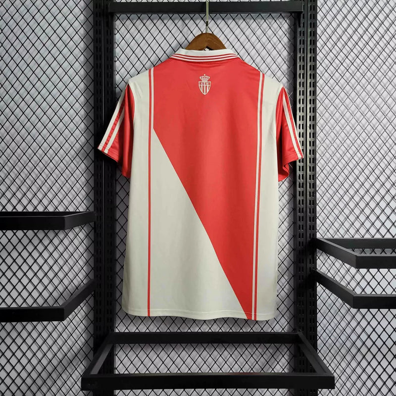 Camisa Retrô AS Mônaco I Home 1998/99 Torcedor  Masculina - Branca e Vermelha