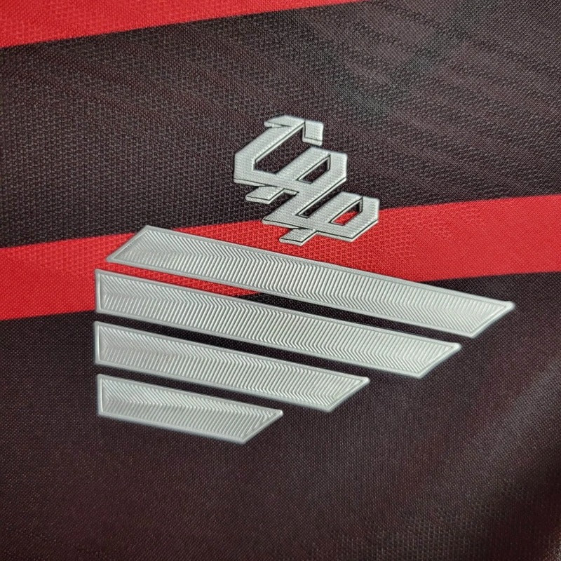 Camisa Athletico Paranaense Home 2024/25 Torcedor Masculina Adidas oficial vermelha e preta com listras