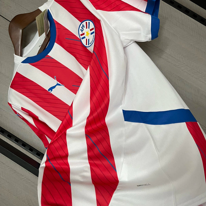 Camisa Paraguai I 2024/25 Torcedor Puma - Branca e Vermelha