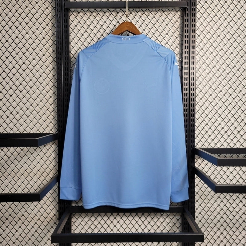 Camisa Manchester City I 23/24 - Manga Longa - Torcedor Puma Masculina - Azul