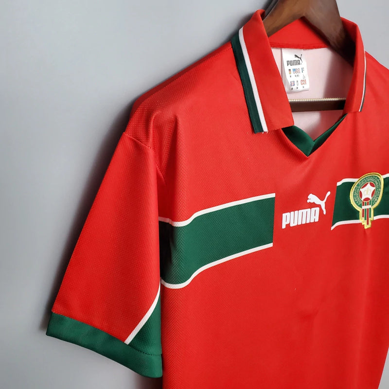 Camisa Marrocos Away II 1998/99 Puma Retrô Masculina - Vermelha