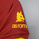 Camisa Roma Home I 1991/92 Adidas Retrô Masculina grená, com detalhes em amarelo dourado, gola polo e escudo bordado da Roma.