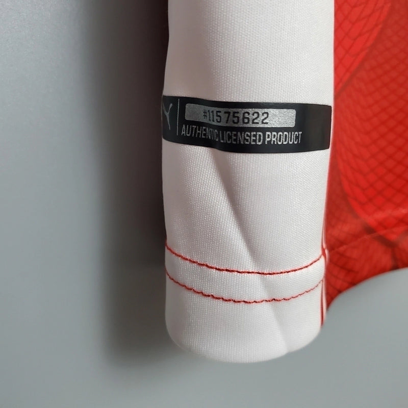 Camisa paraguai home 2020/21 Puma Torcedor masculina nas cores branco e vermelho 