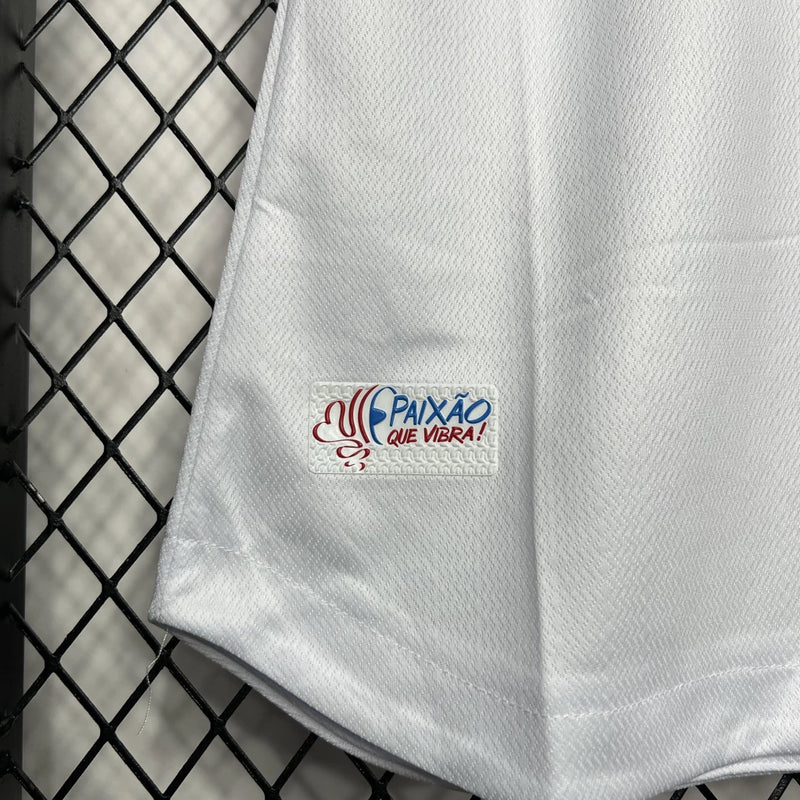 Camisa Bahia Home 2024/25 Torcedor Masculina oficial, azul vermelho e branco, tecido leve e confortável para jogos e dia a dia