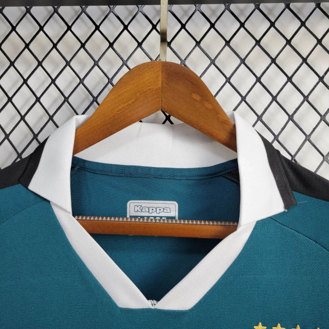 "Camisa Vasco da Gama Goleiro 2024/25 Kappa Masculina manga longa, verde com detalhes em preto e branco, escudo do clube em destaque, ideal para treinos e jogos