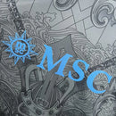 Camisa Napoli Third III 2024/25 EA7 Torcedor Masculina cinza com detalhes em azul, escudo em alto relevo e gola moderna, unindo elegância italiana e inovação no visual da equipe napolitana.