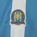 Camisa Racing Home I 2000/01 Adidas Retrô Masculina na cor azul, uniforme histórico do Racing Club da Argentina, modelo masculino retrô temporada 2000/01, confortável e respirável para torcedores e colecionadores.