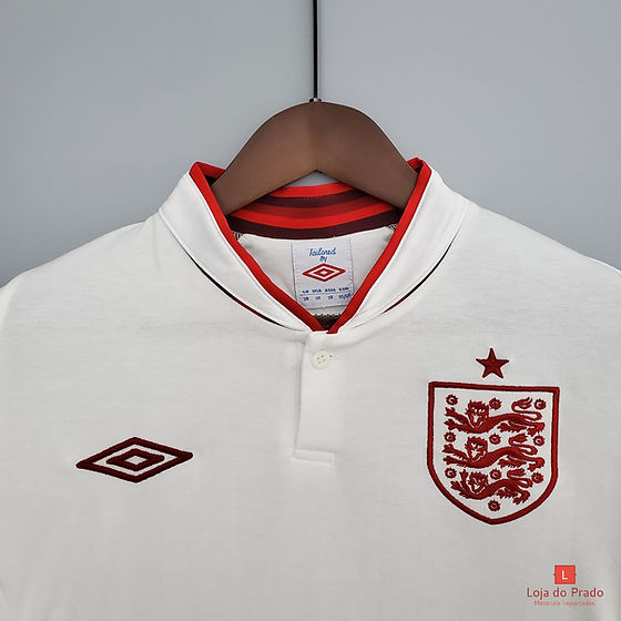 Camisa Retro Inglaterra Home 2012/13 umbro Torcedor masculina - branca