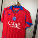 Camisa PSG Third II 2025/26 Nike Torcedor Masculina Vermelha, uniforme estiloso com detalhes em azul, tecido leve e respirável, ideal para torcedores do Paris Saint-Germain.”
