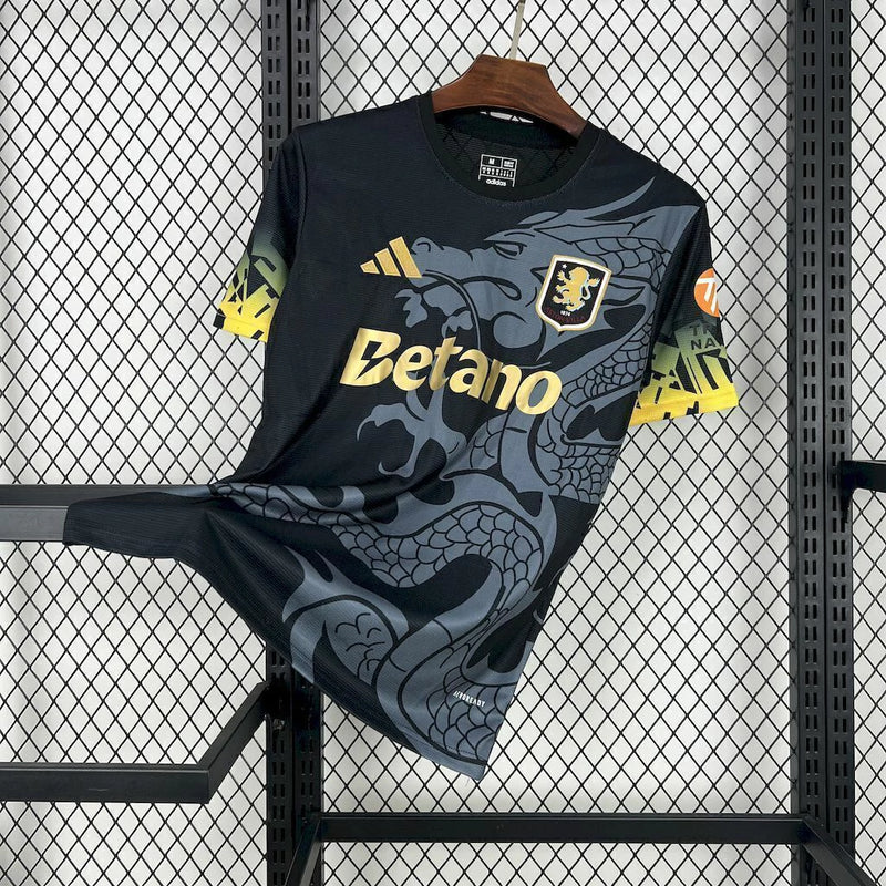 Camisa Aston Villa II 2025/26 Torcedor Masculina - preta