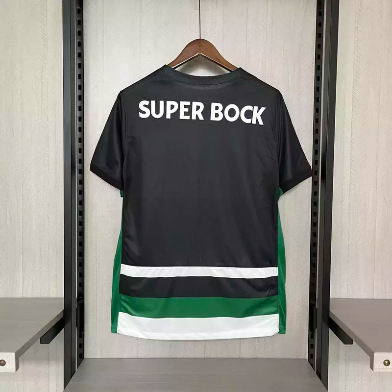 Camisa Sporting 24/25 Home - Masculina - Modelo Torcedor - Verde e Preta e Branca