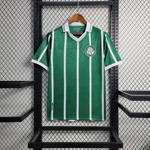 Camisa Retrô Palmeiras I 1993 - Masculina - Verde com listras em branco