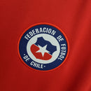 Camisa Chile Home I 2016/17 Nike retrô masculina vermelha com detalhes azuis e brancos, gola careca e tecido leve respirável para torcedores e colecionadores"