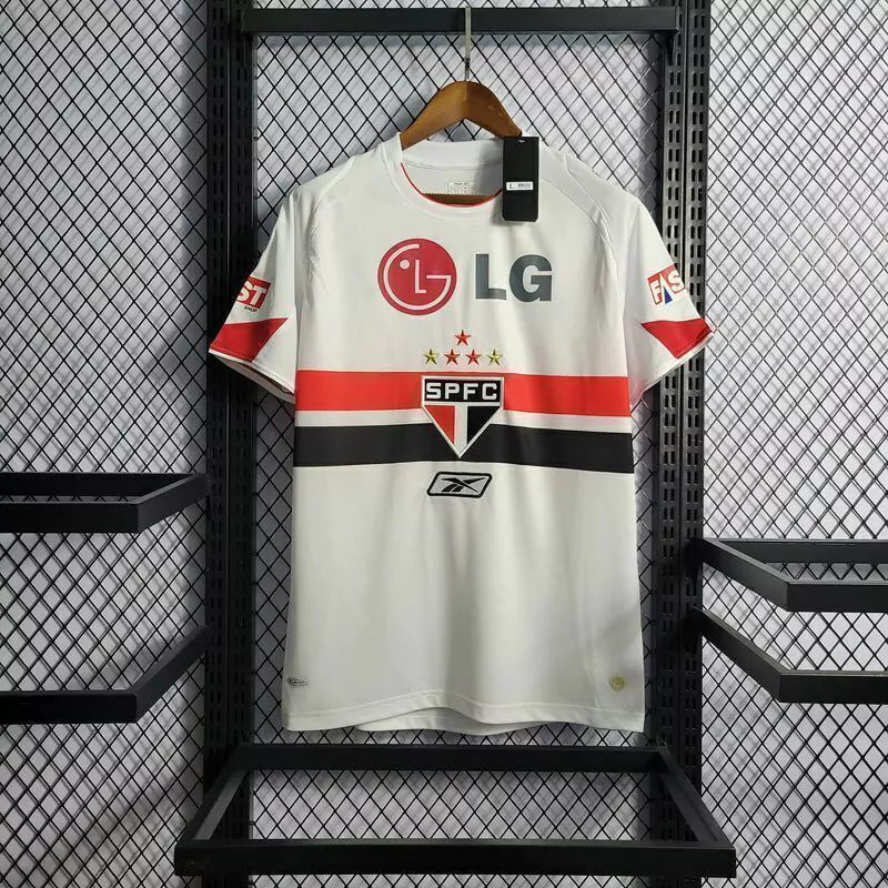 Camisa São Paulo Home I 2006/07 Retrô Masculina - Branca