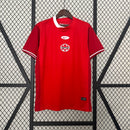 Camisa Canadá Home I 2024/25 Nike masculina vermelha com detalhes brancos, gola careca e tecido leve respirável para torcedores"