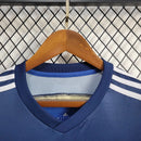 Camisa Argentina Away II 2014/15 Adidas Retrô Masculina azul marinho com detalhes celestes e dourados, modelo torcedor retrô de manga curta