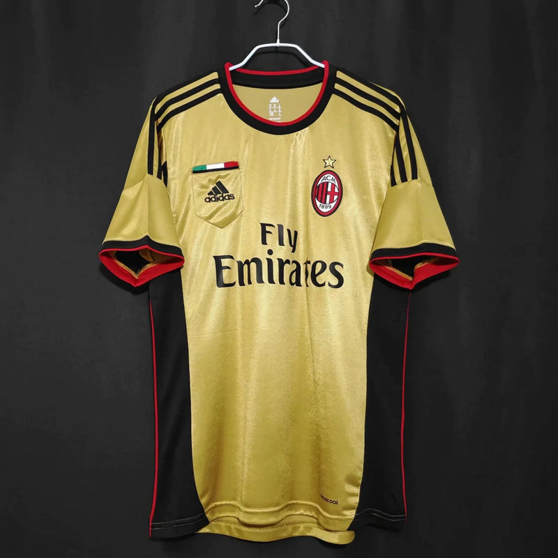 Camisa Milan Retro Third III  2013/14 Torcedor Masculina - Dourada