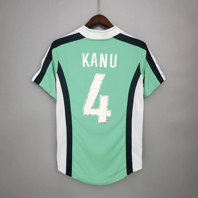Camisa Nigéria Home I 1998/99 Nike Retrô Masculina verde, uniforme clássico das Super Eagles nos anos 90, modelo vintage histórico da seleção nigeriana de futebol”