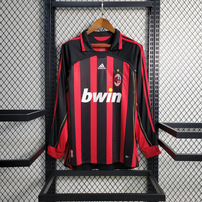 Camisa Milan Home (1) 2006/07 Adidas Retrô Manga Longa Masculina