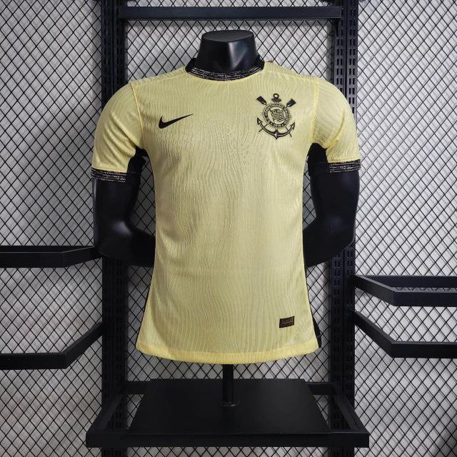 Camisa Corinthians Third 2023/24 Nike jogador masculina amarela com escudo 3D e tecnologia dri-fit adv