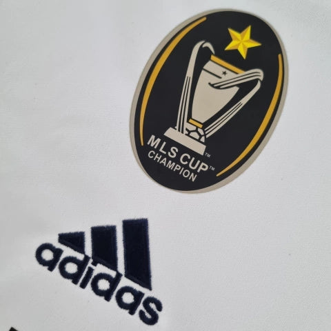 Camisa Los Angeles Galaxy Home I 2011/12 Adidas Retrô Masculina Branca, uniforme histórico da MLS, faixa diagonal azul, Beckham, Donovan, Keane, Waze Mix"
