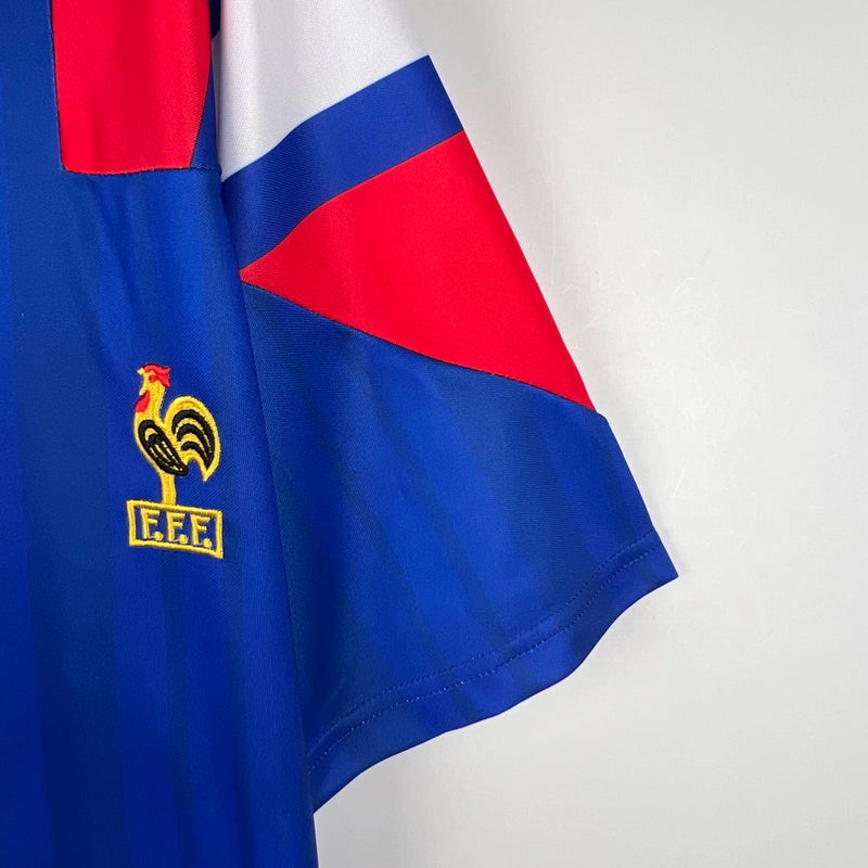 Camisa França Retrô 1992 Home Torcedor Masculina - Azul