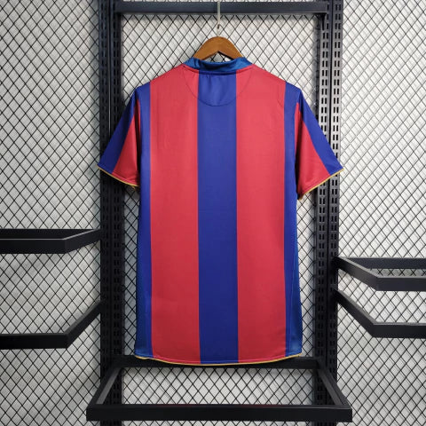 Camisa Barcelona Home I 07/08 Nike Retrô Masculina - Grená e Azul