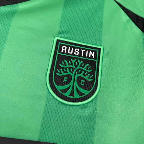 "Camisa Austin FC Home I 2025/26 Adidas Torcedor Masculina Verde, uniforme da MLS, escudo bordado, futebol americano, Adidas AEROREADY, Waze Mix