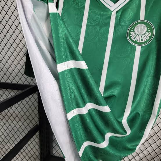Camisa Retrô Palmeiras I 1993 - Masculina - Verde com listras em branco