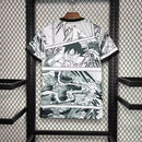 Camisa Japão Vegeta God 2024/25 Adidas Torcedor Masculina branca, uniforme conceitual inspirado no personagem Vegeta God do anime Dragon Ball, design exclusivo com tecnologia AEROREADY, confortável e estiloso, ideal para torcedores, colecionadores e fãs de anime.