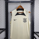 Camisa regata Corinthians Nike 2024/25 bege versão para treino com tecido sustentável