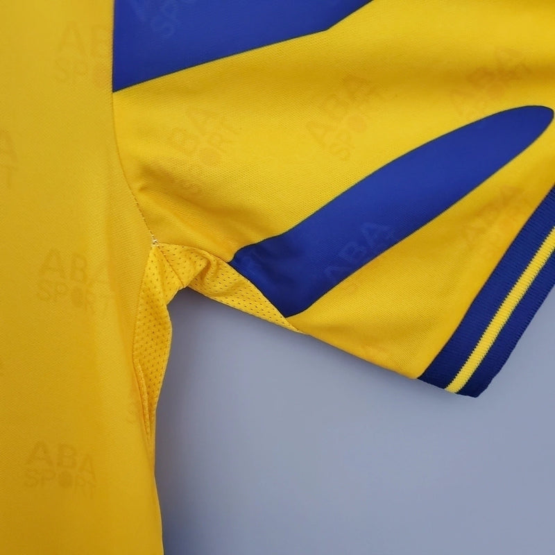Camisa Tigres Home I 1996/97 Retrô Masculina Amarela, uniforme clássico retrô mexicano, escudo histórico, edição colecionador, Waze Mix"