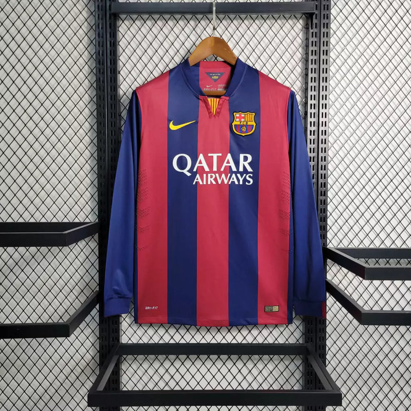 Camisa Retrô Barcelona 14/15 Manga Longa Nike - Vermelho+Azul