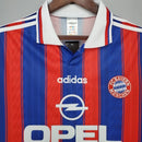 Camisa Bayern de Munique Home I 1995/97 Adidas Retrô Masculina - Azul e Vermelha