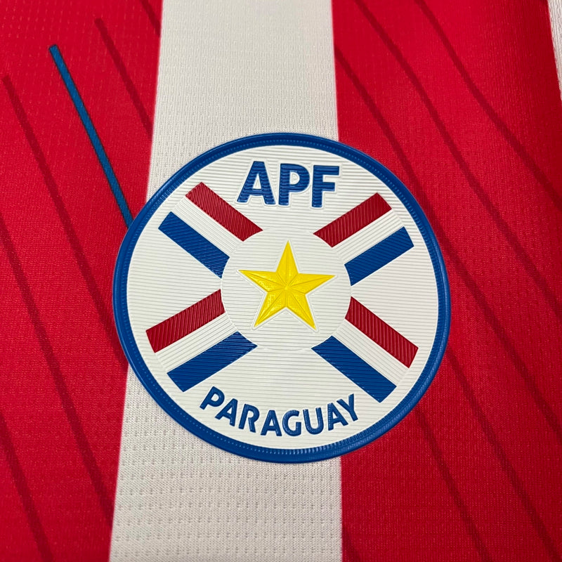 Camisa Paraguai I 2024/25 Torcedor Puma - Branca e Vermelha