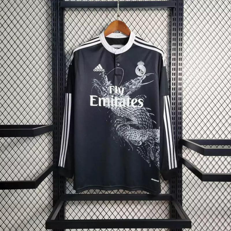 Camisa Real Madrid Third (3) "Dragão" Yamamoto 2014/15 Adidas Retrô Manga Longa Masculina